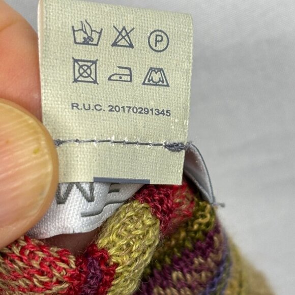 MFH Knits Women Baby Alpaca Silk Scarf 10" X 39" Knit Stripes Bohemian Y2K Retro - Picture 6 of 9